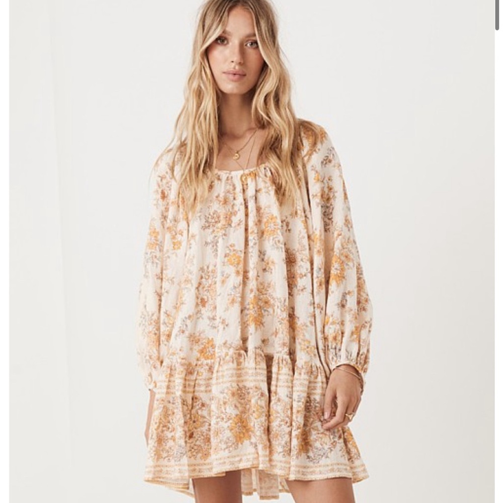 NWT Spell Meadowland Linen Tunic Dress Cream. Size S.